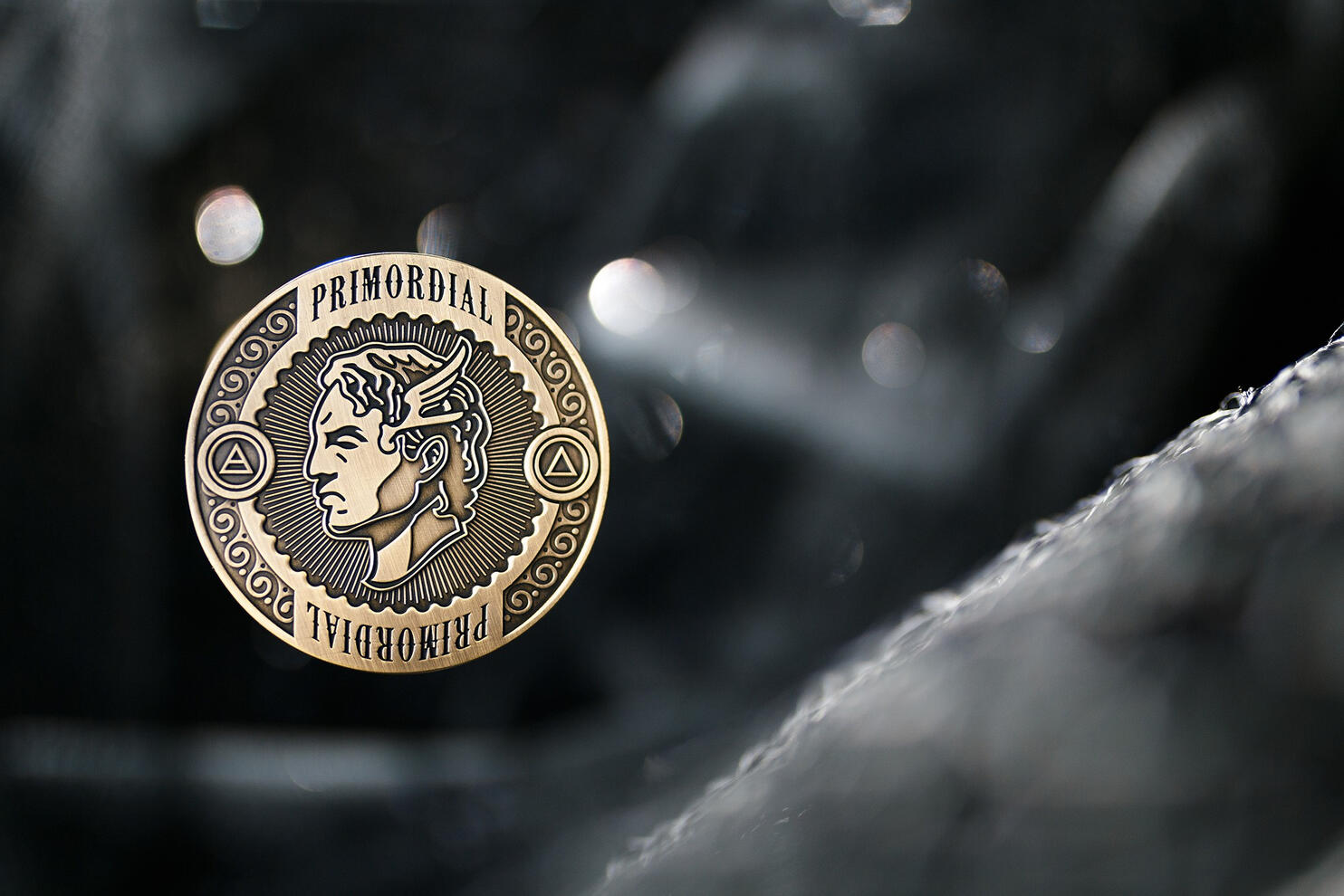 Metal coin in spaceship vibe