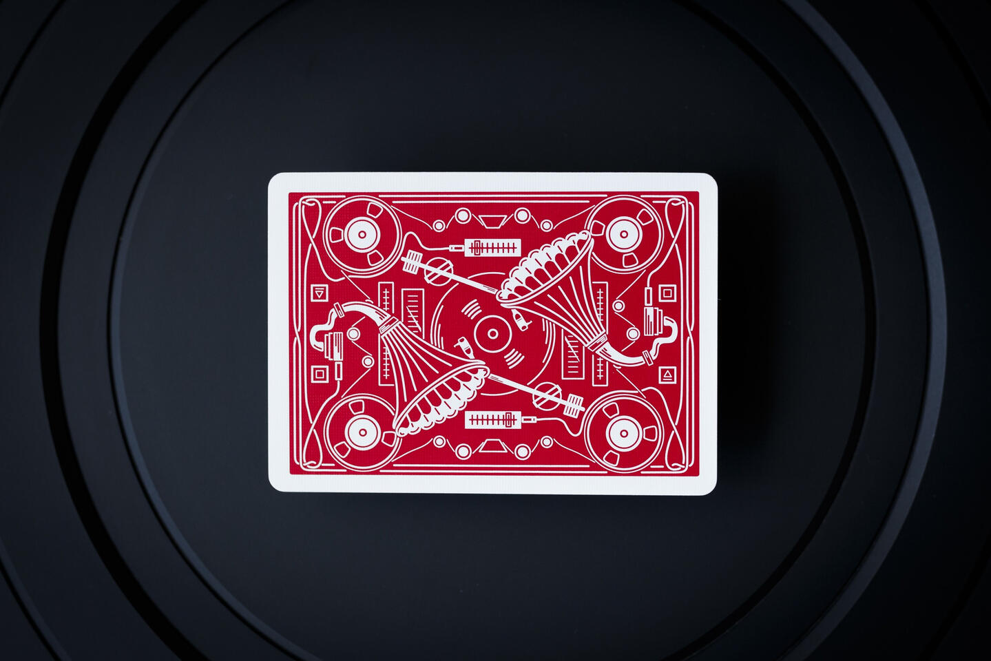 Playing cards on a turntable