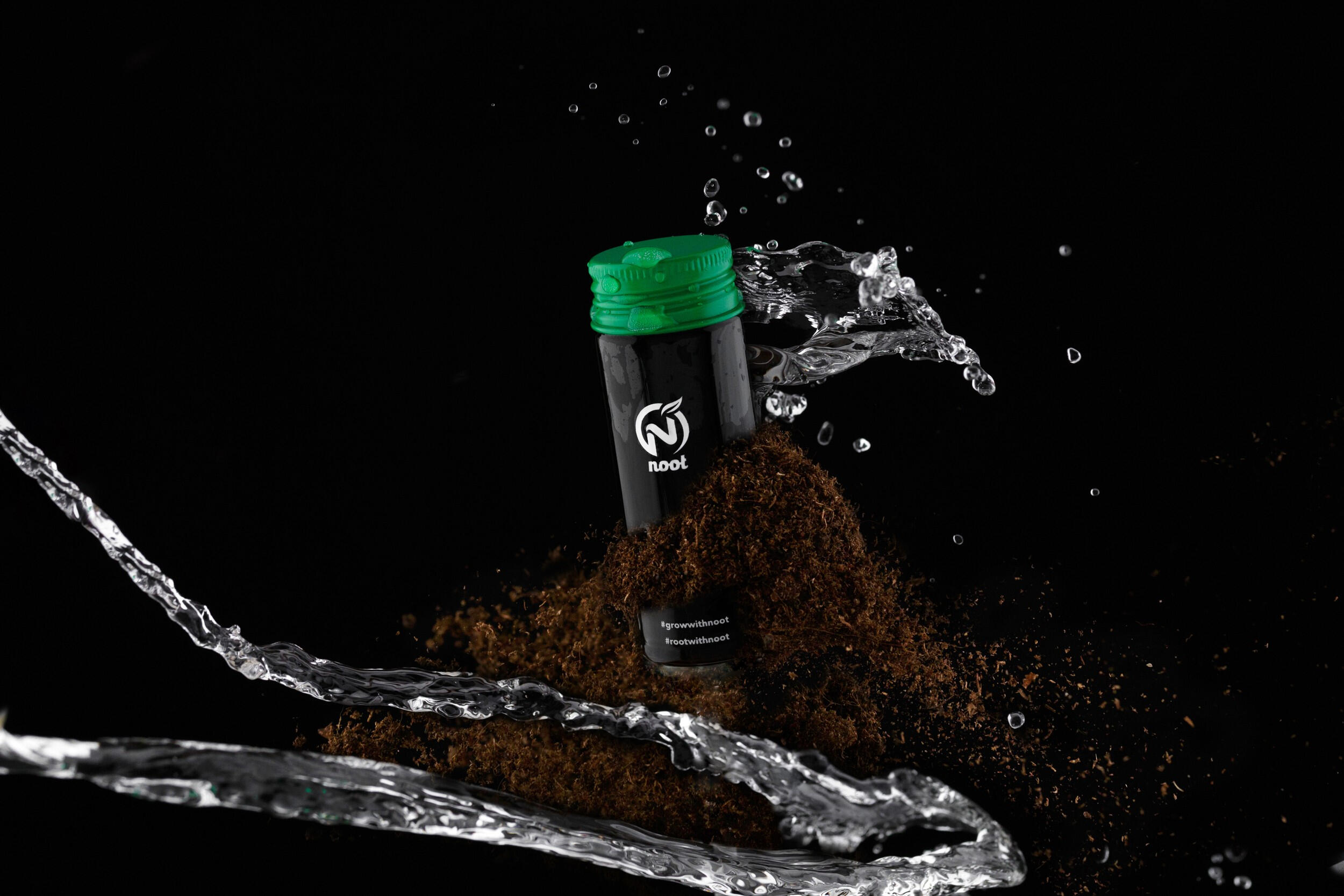 Splash Photography of product on a black bacground