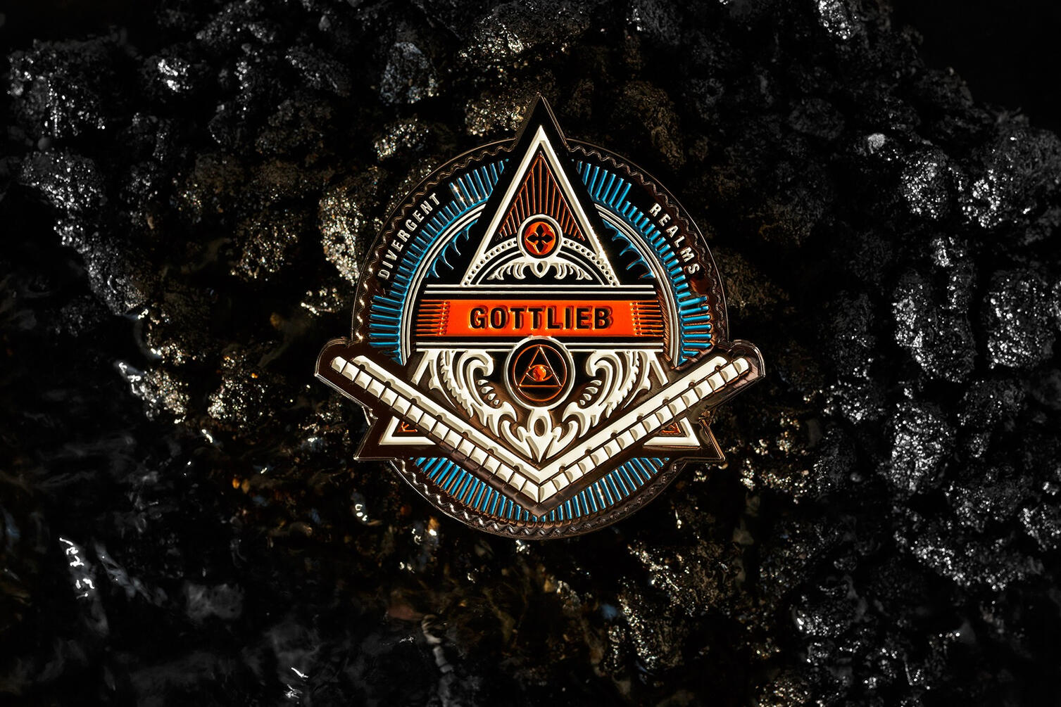 Metal coin in scorched earth scenario Metal coin in scorched earth scenario